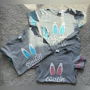 Cousin crew Easter bunny shirts.  Boy & girl size 8 and boy size 6/7.